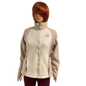 Northface full zip beige/ white jacket medium